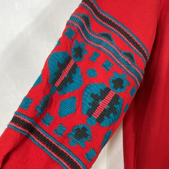 Free People In The Clear Embroidered Dress Size S EUC Oversized Relaxed Fit - Picture 9 of 13